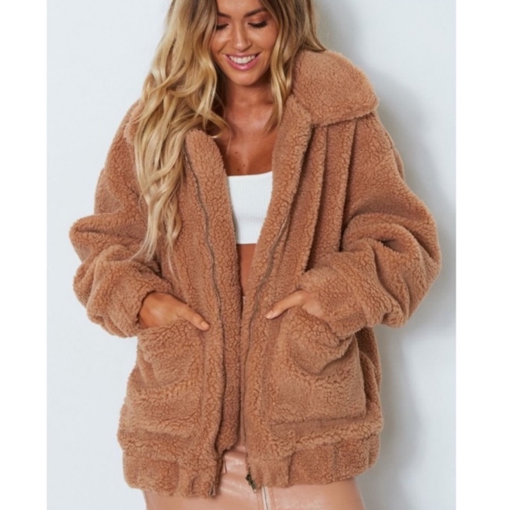 WHITEFOX AUSTRALIA Teddy Jacket in Camel 🧸🧥